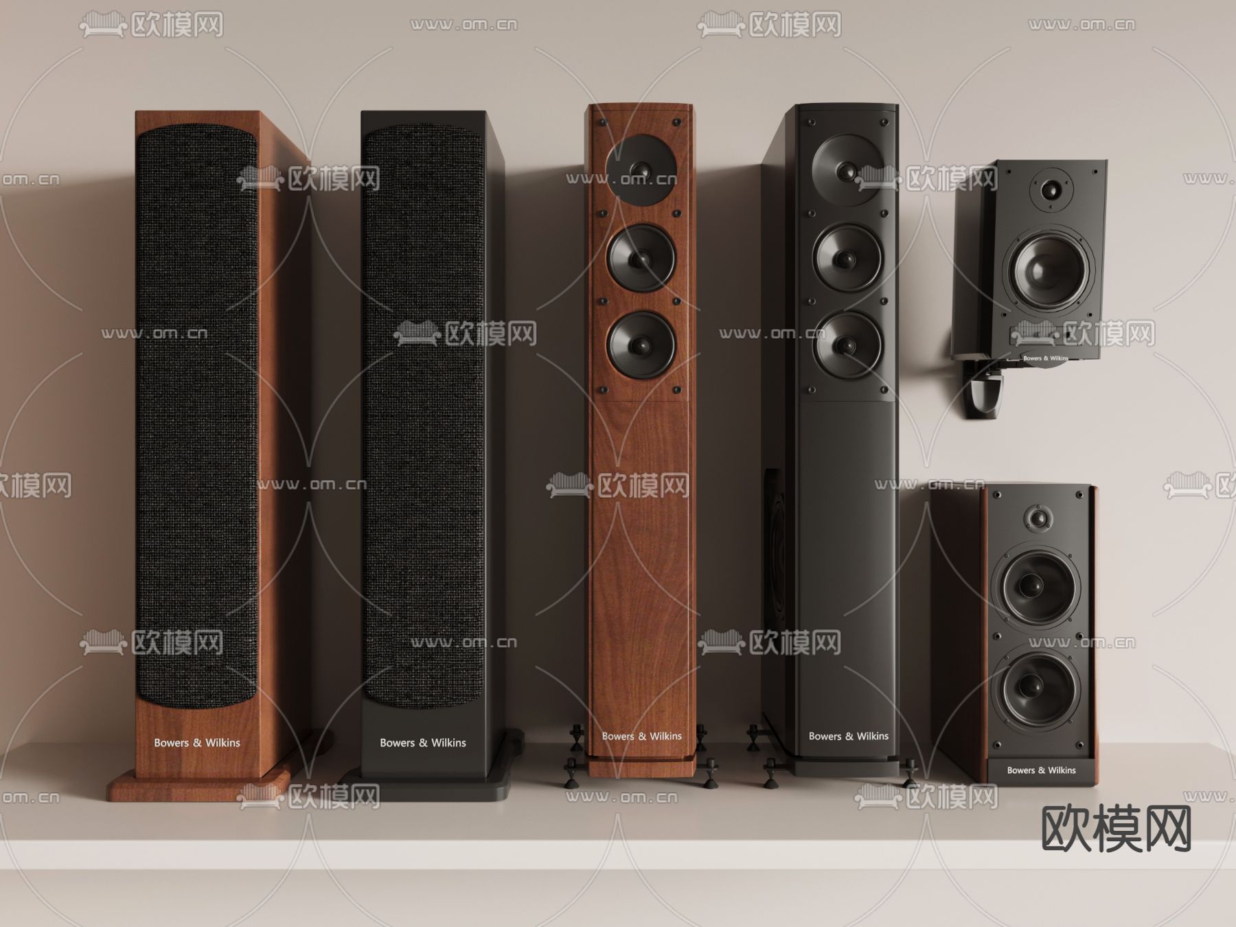 立式音响 音箱3d模型下载