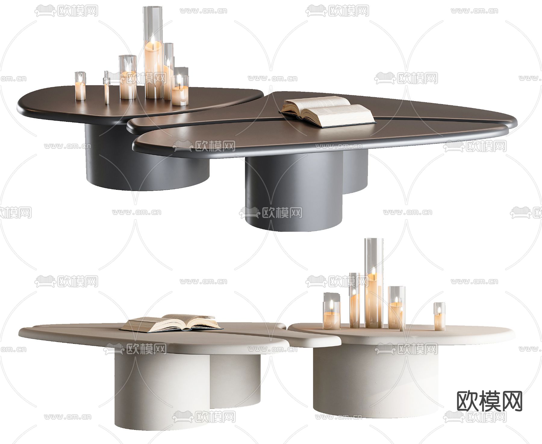 现代茶几3d模型下载_ID12173466_3dmax免费模型-欧模网