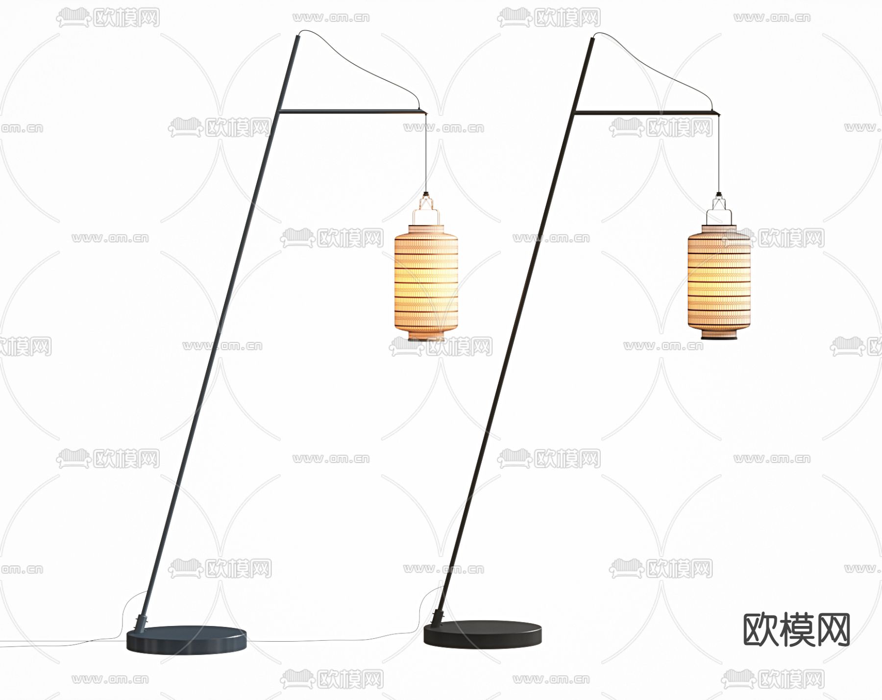 新中式落地灯su模型下载（渲染图1）