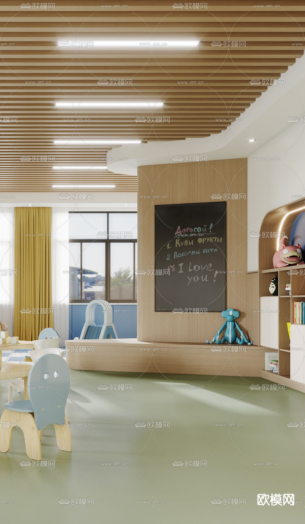 幼儿园教室 托儿所3d模型下载（渲染图3）