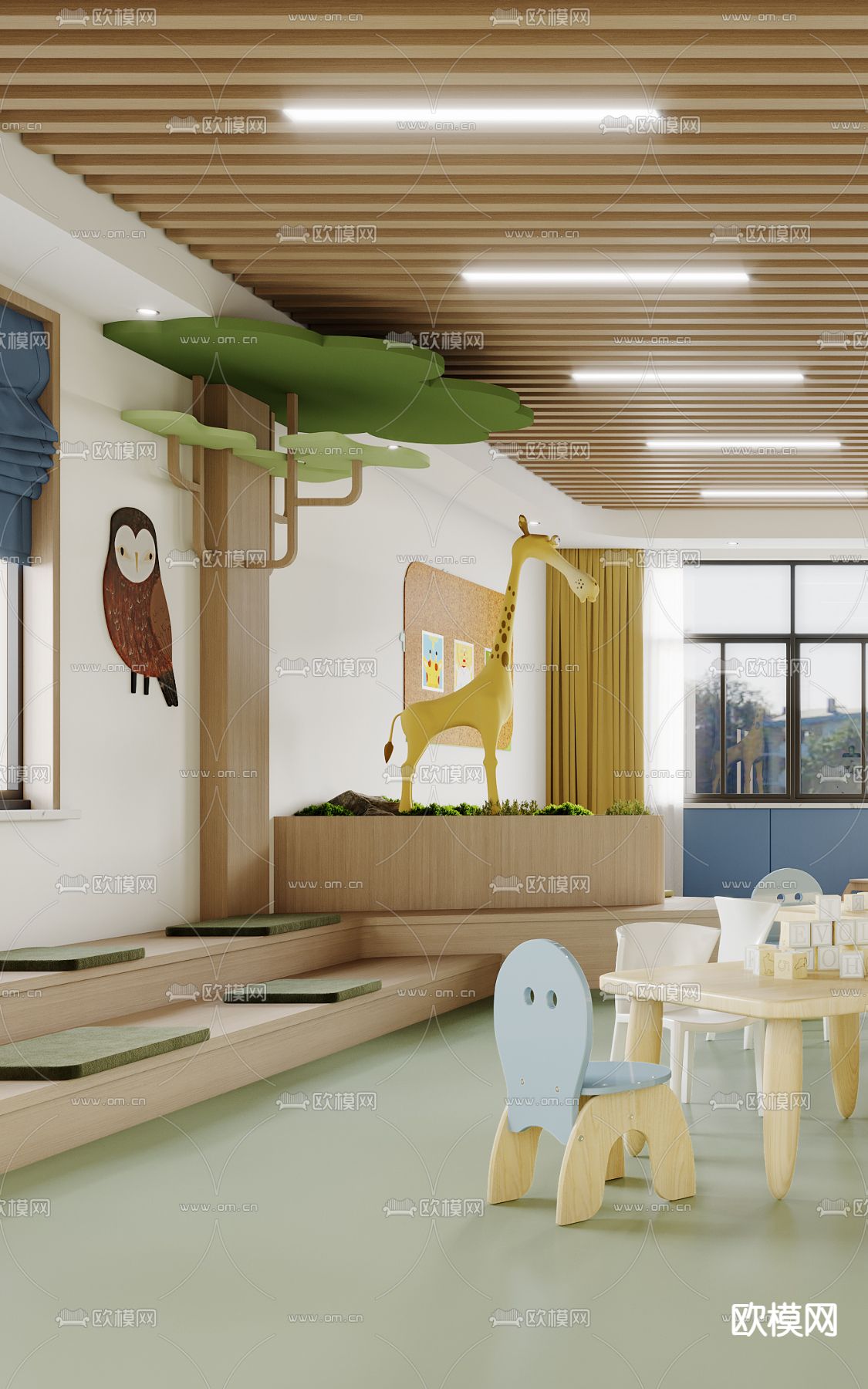 幼儿园教室 托儿所3d模型下载（渲染图2）