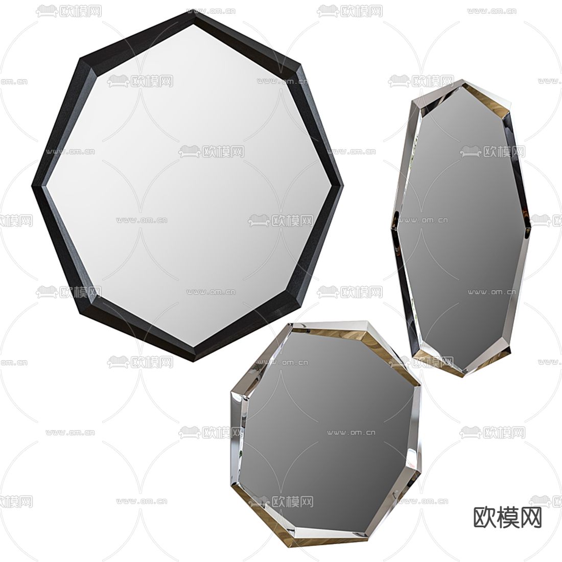 现代装饰镜 镜子3d模型下载