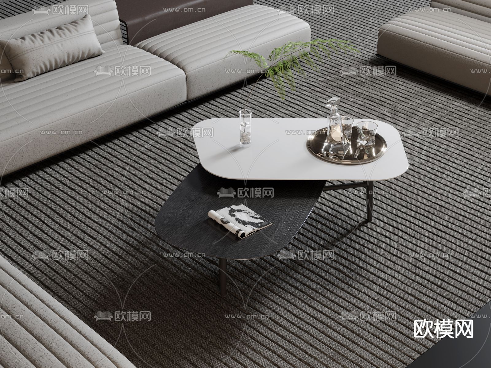 现代旋转茶几3d模型下载_ID12173879_3dmax免费模型-欧模网