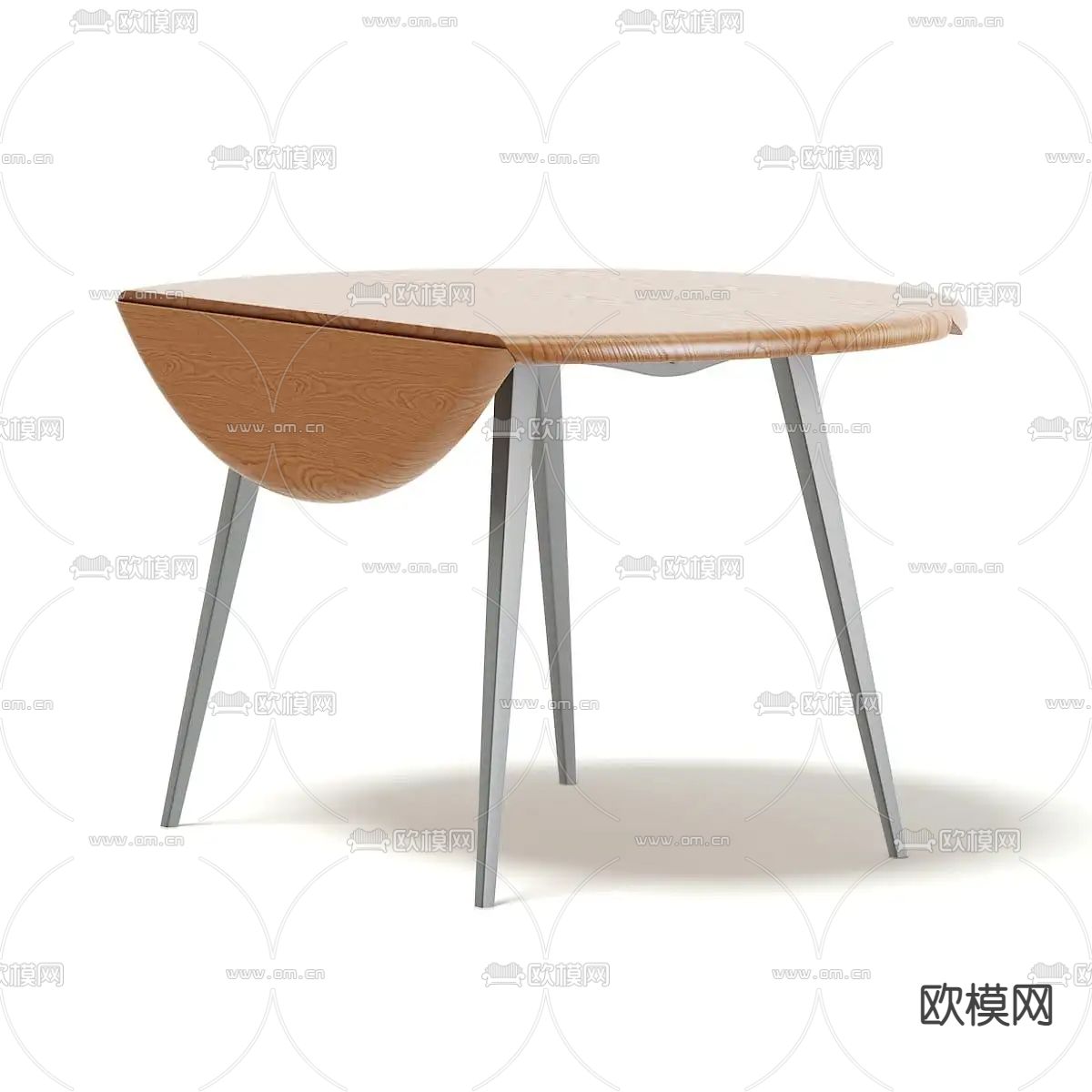 北欧简约实木不锈钢折叠桌子免费3d模型下载