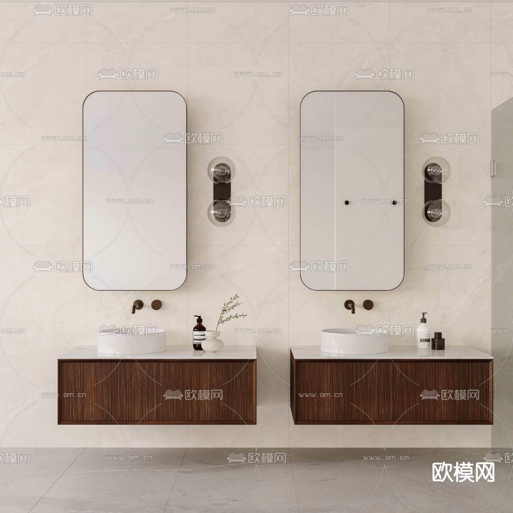 现代洗手台 洗手盆3d模型下载