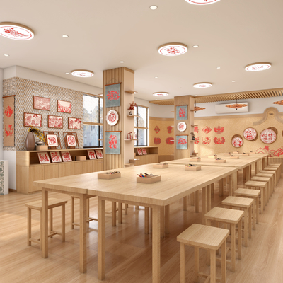  现代学生手工室su模型 