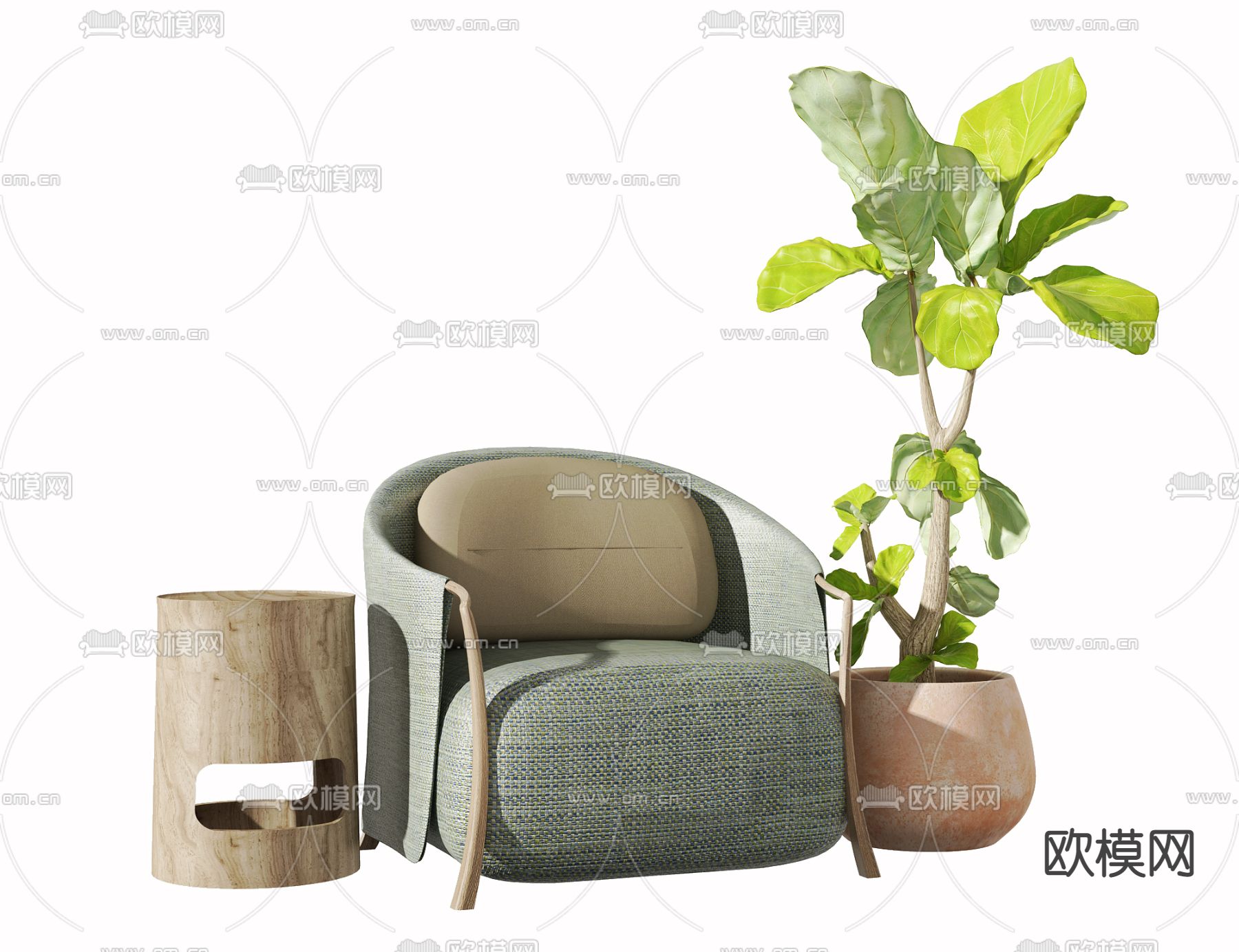 现代单人沙发3d模型下载