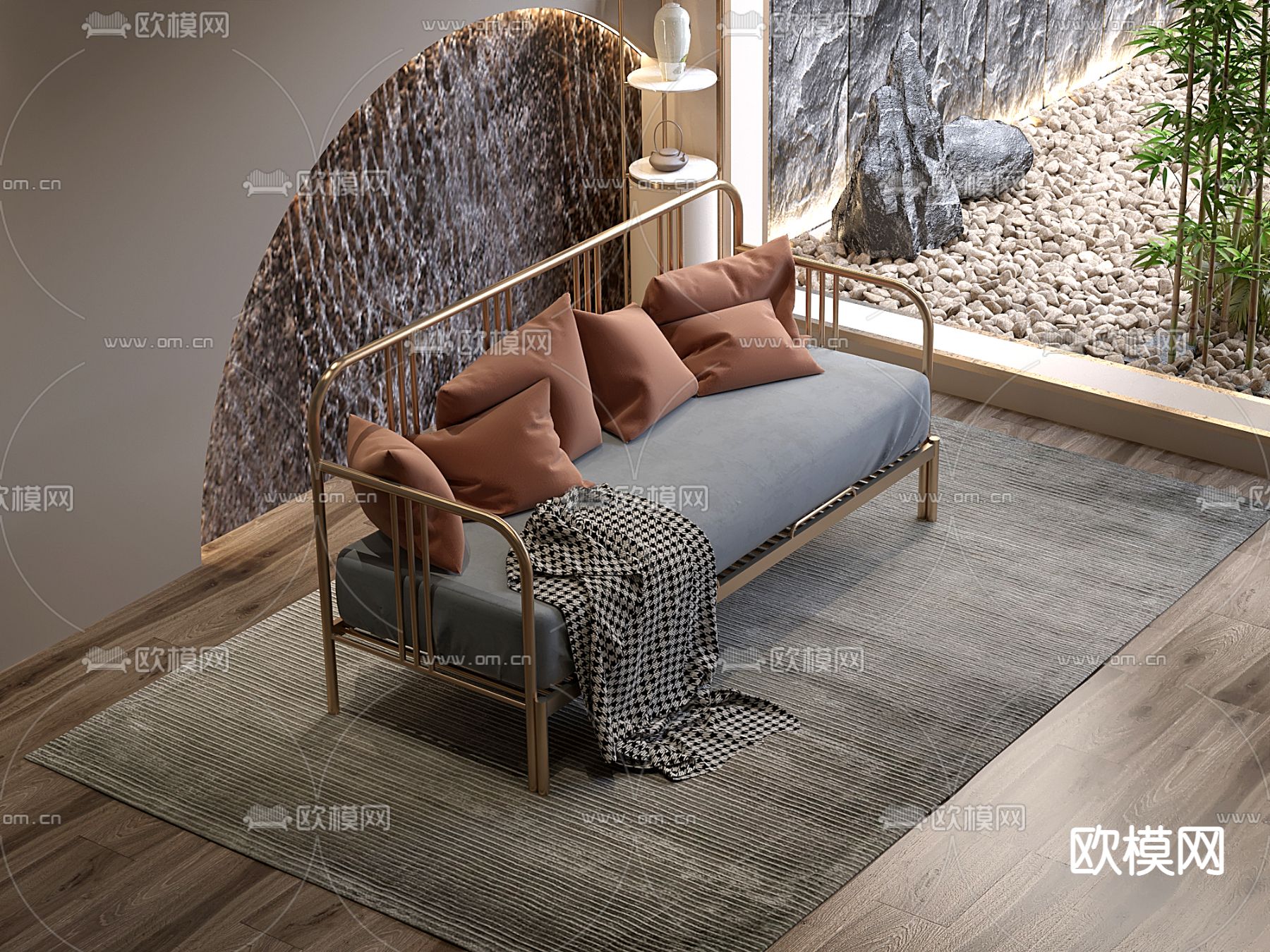 现代双人沙发3d模型下载