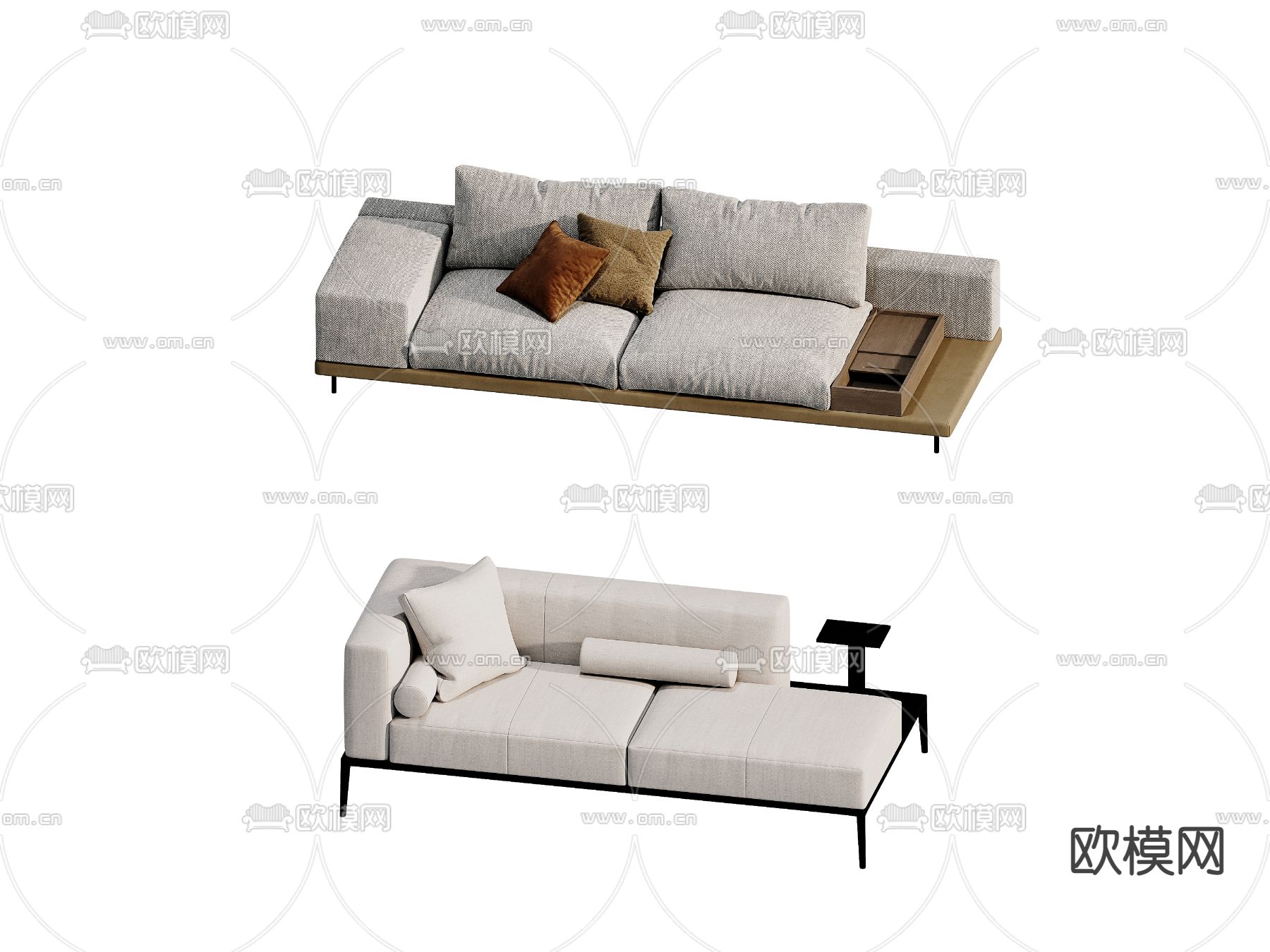 现代双人沙发 软体沙发3d模型下载