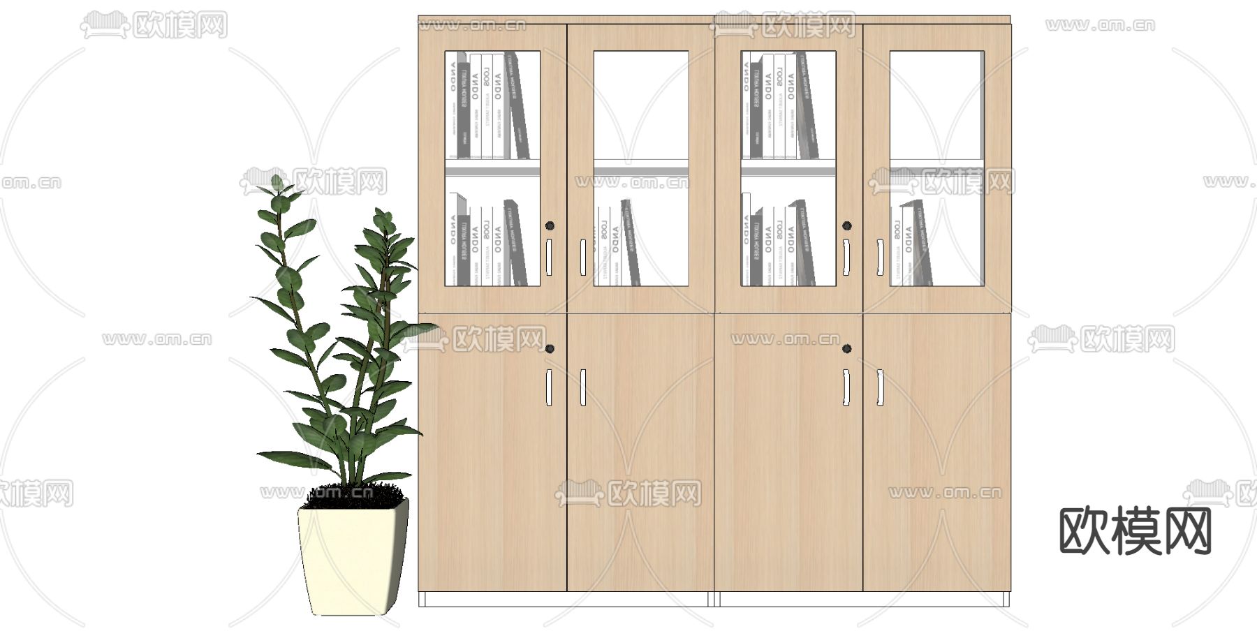 现代文件柜su模型下载（渲染图2）