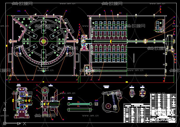 锤式破碎机机械CAD施工图下载