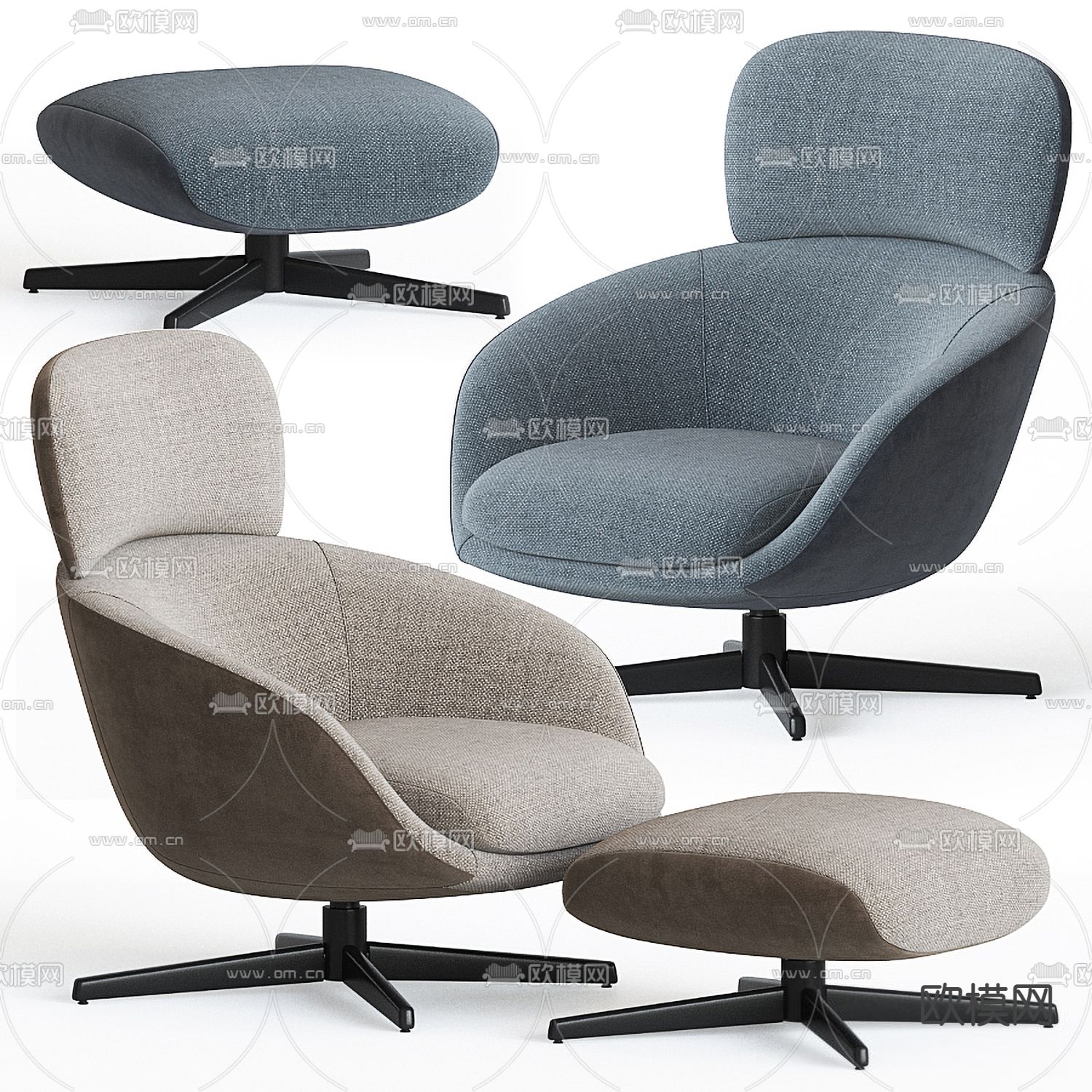 Minotti Russell 休闲椅子3d模型下载