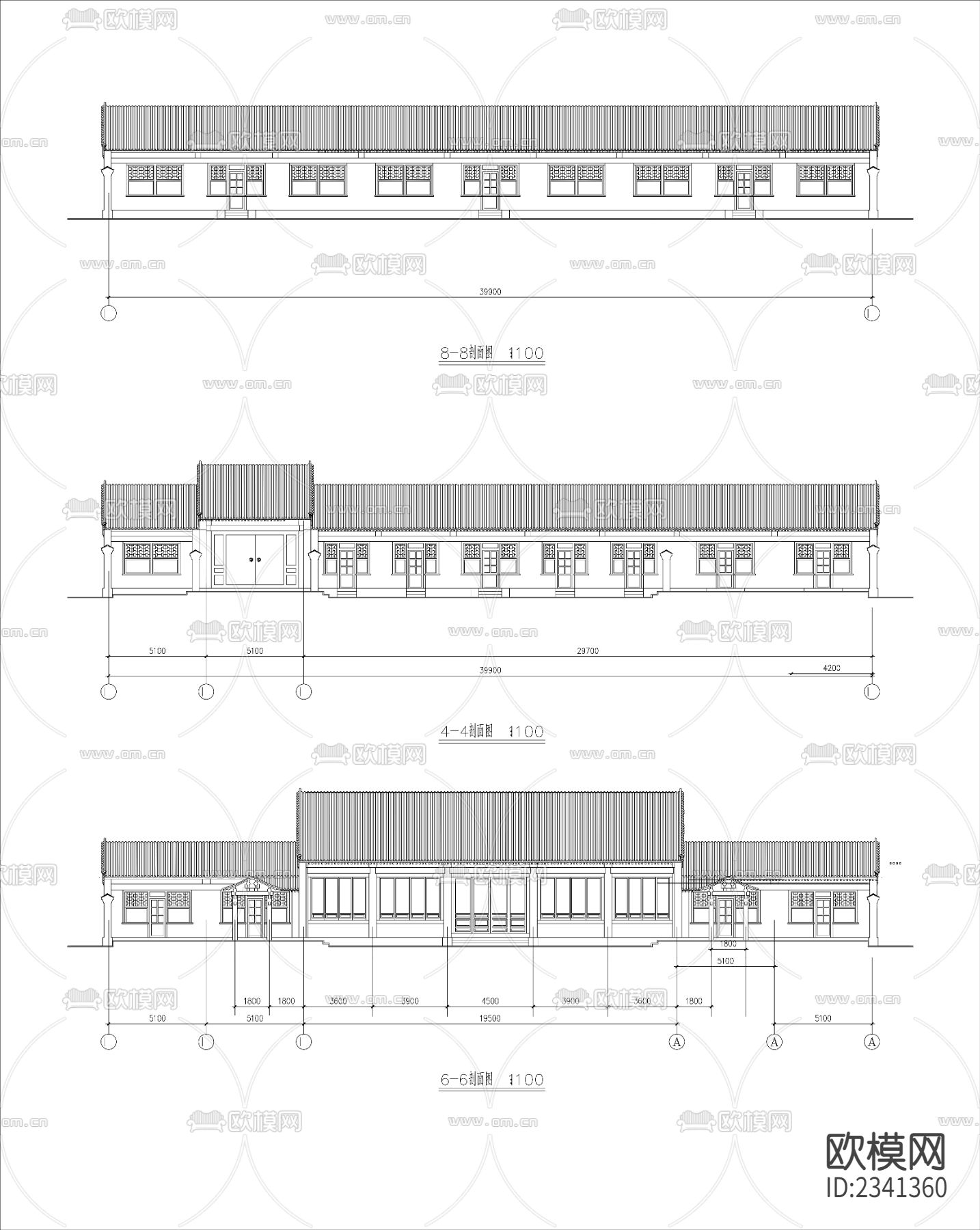 6.四合院建筑设计CAD施工图下载（渲染图1）