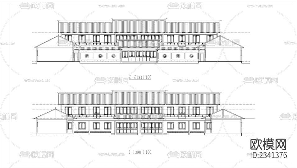13.四合院建筑設(shè)計(jì)CAD施工圖下載(渲染圖6)