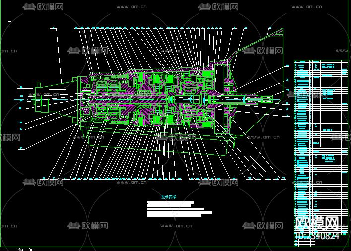 自动变速器总成机械CAD施工图下载