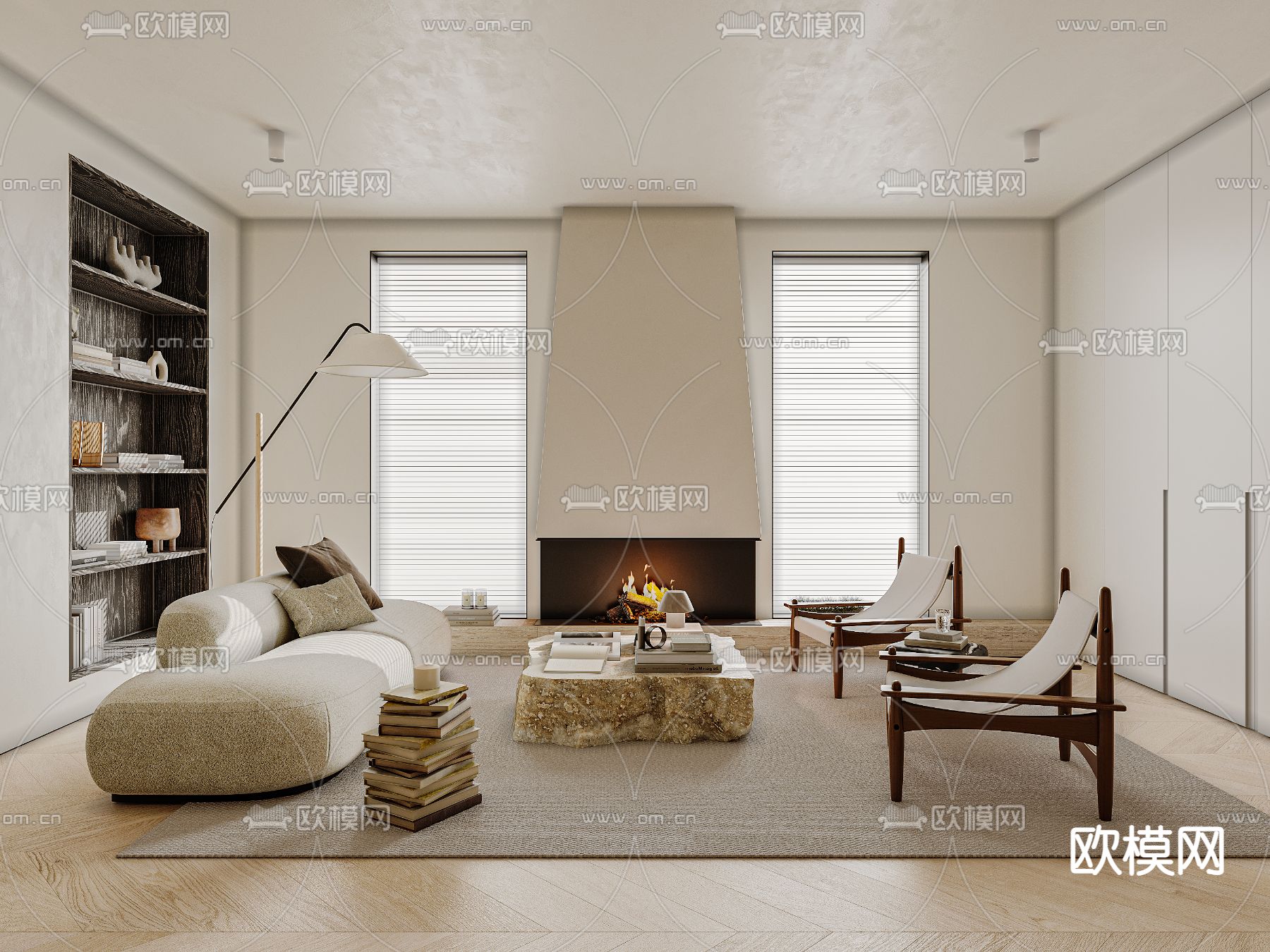 侘寂风客餐厅3d模型下载（渲染图7）