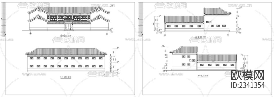 四合院建筑設(shè)計(jì)CAD施工圖下載(渲染圖2)