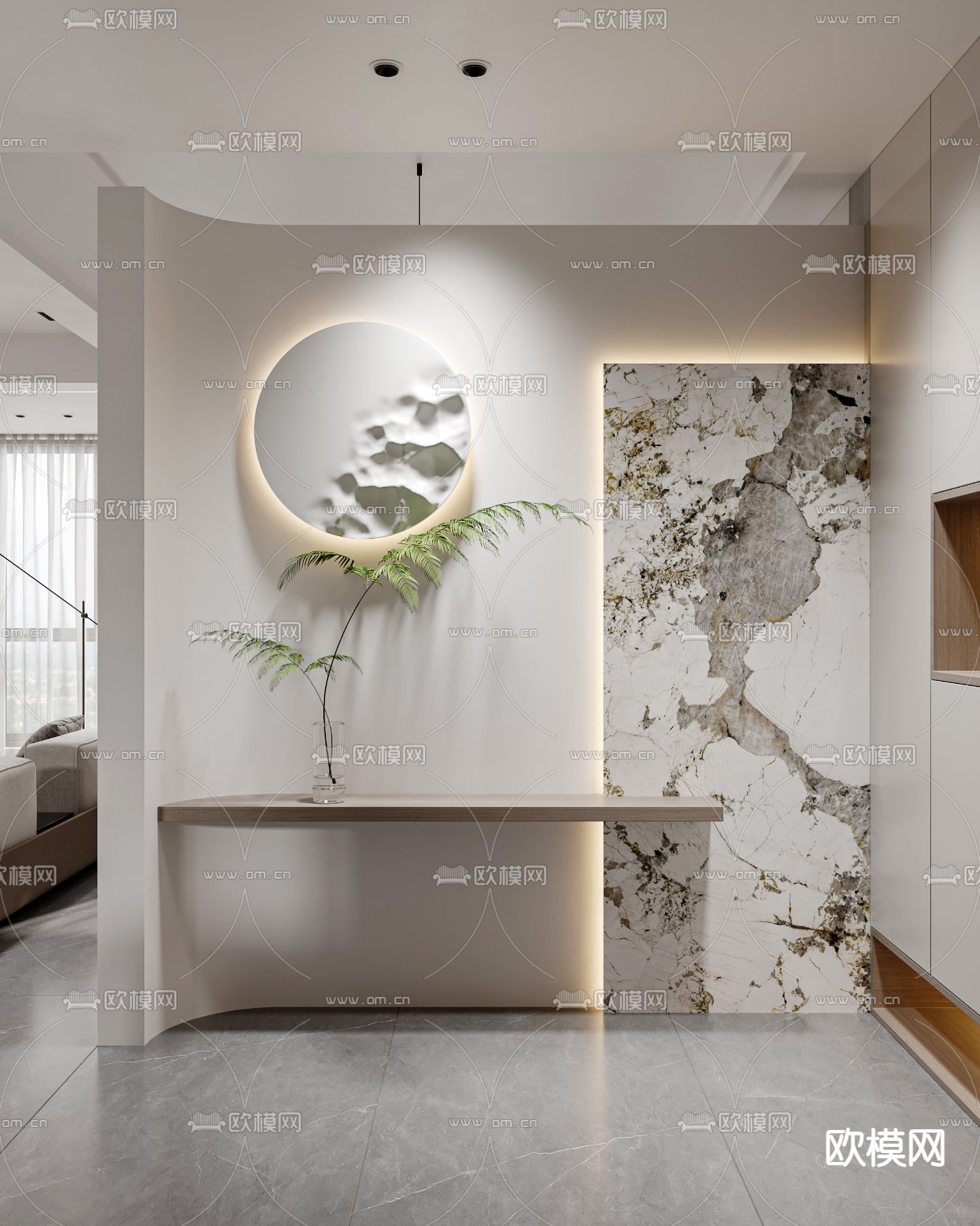 现代客餐厅3d模型下载（渲染图6）