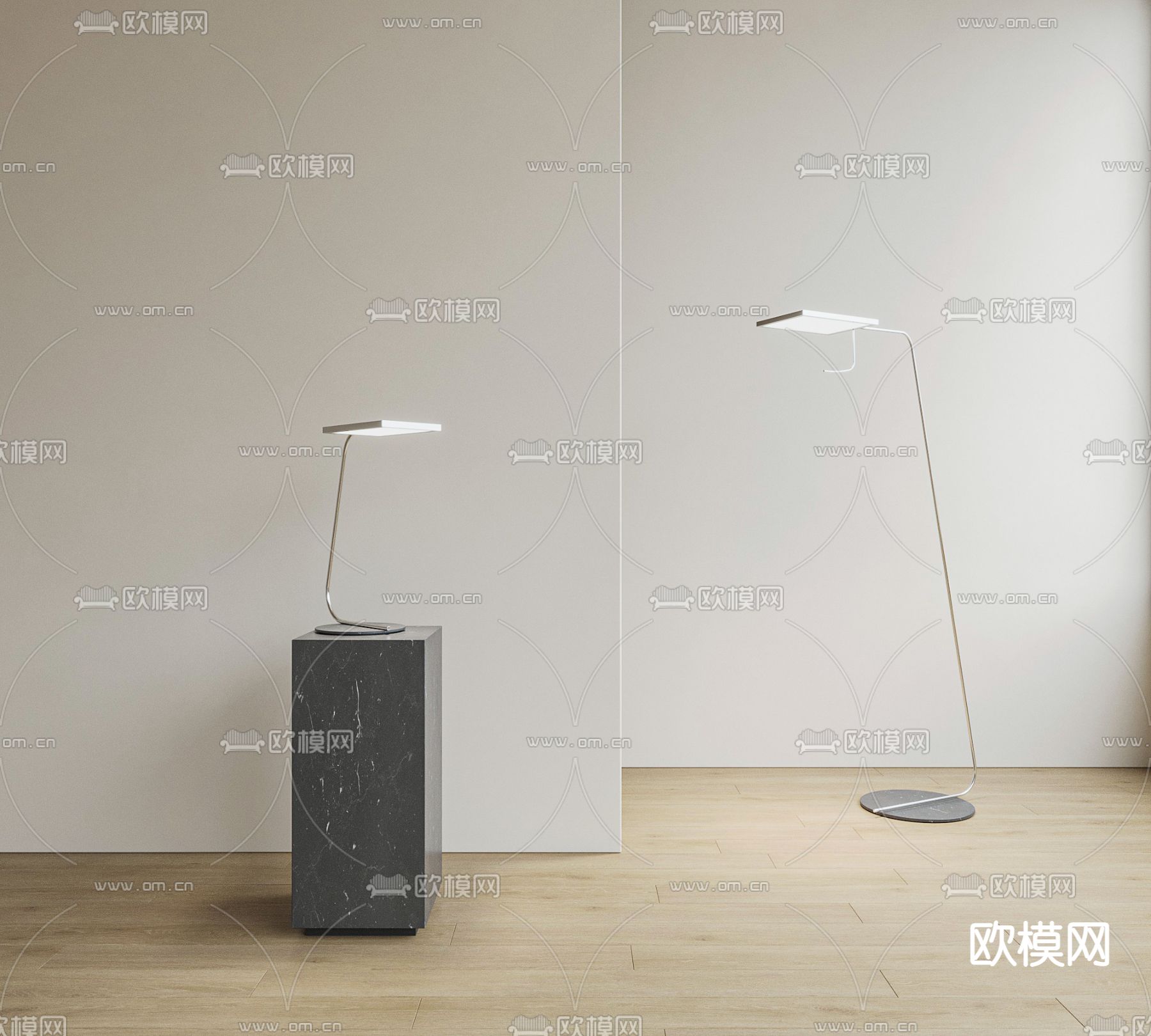 Areti 现代落地灯su模型下载（渲染图1）