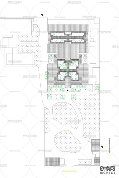 12.四合院建筑設計CAD施工圖下載(渲染圖1)