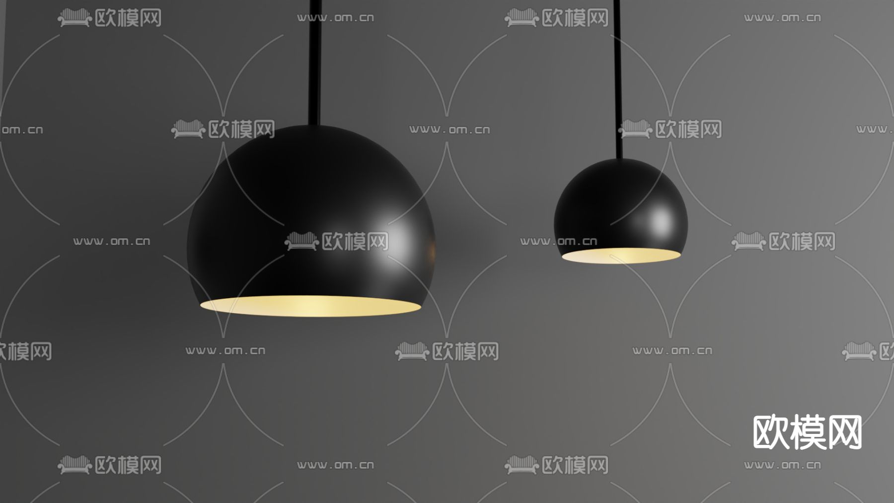 现代极简金属艺术吊灯免费3d模型下载_ID12176702_3dmax免费模型-欧模网