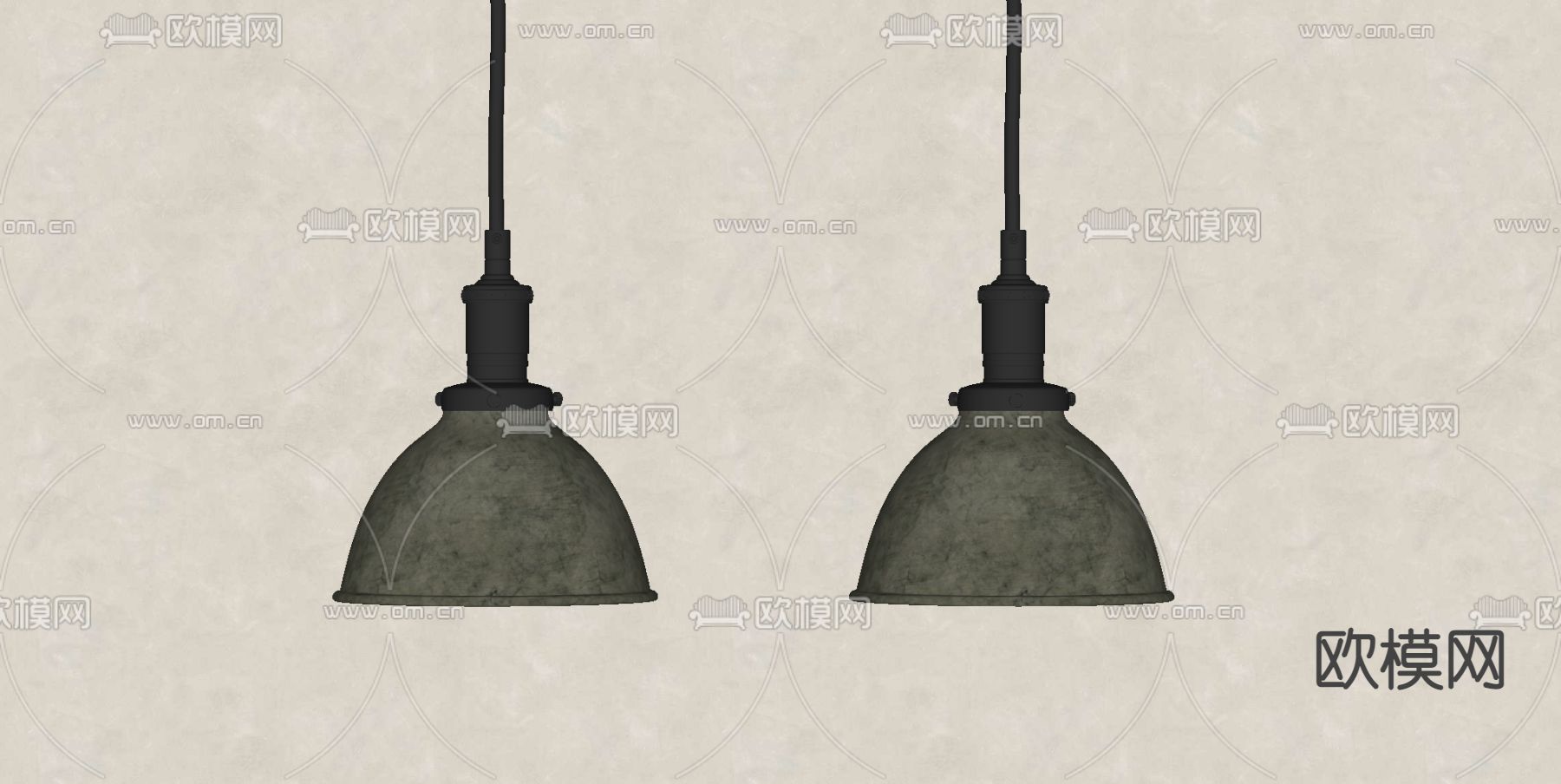 侘寂吊灯su模型下载（渲染图2）