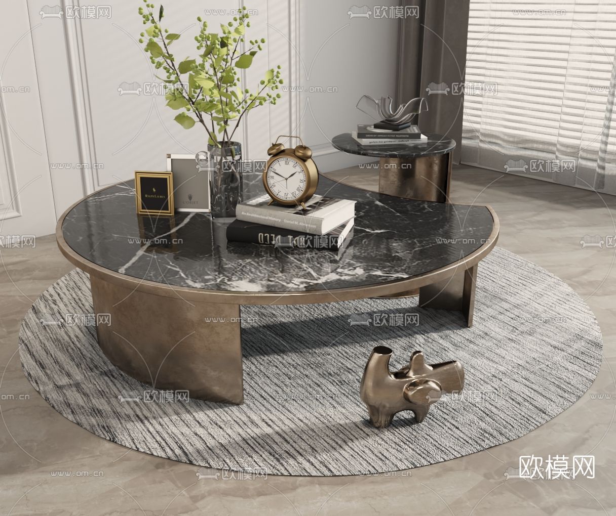 现代茶几3d模型下载_ID12176081_3dmax免费模型-欧模网