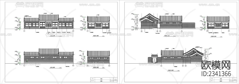 9.四合院建筑設(shè)計(jì)CAD施工圖下載(渲染圖1)