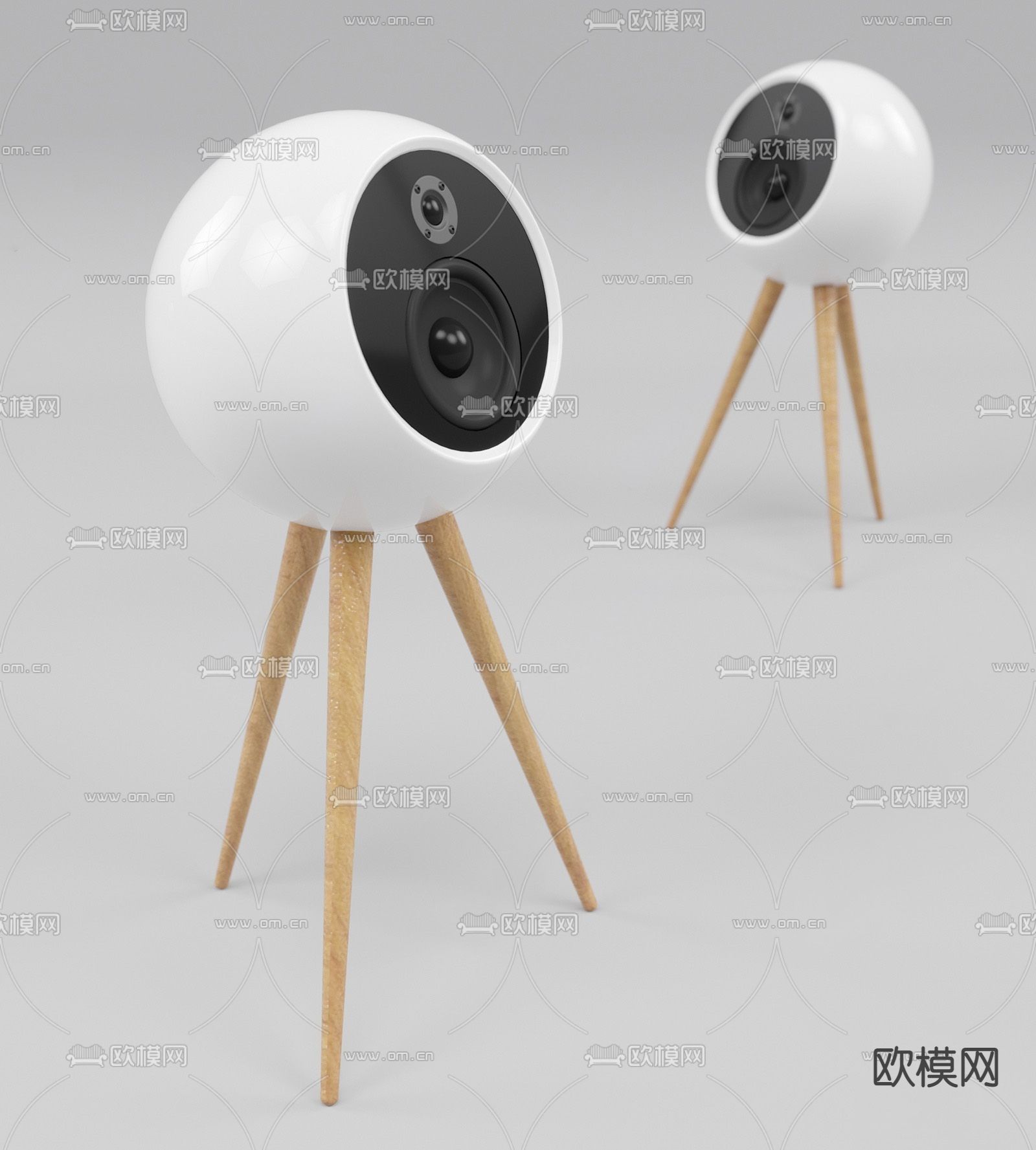 北欧落地无线蓝牙小音响su模型下载（渲染图1）