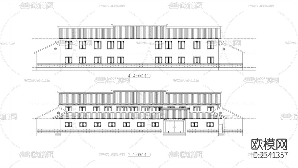 四合院建筑設計CAD施工圖下載(渲染圖2)