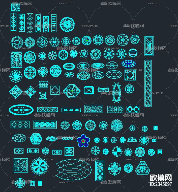 室内设计常用装饰图块下载（渲染图2）