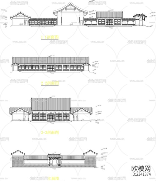 12.四合院建筑設計CAD施工圖下載(渲染圖2)