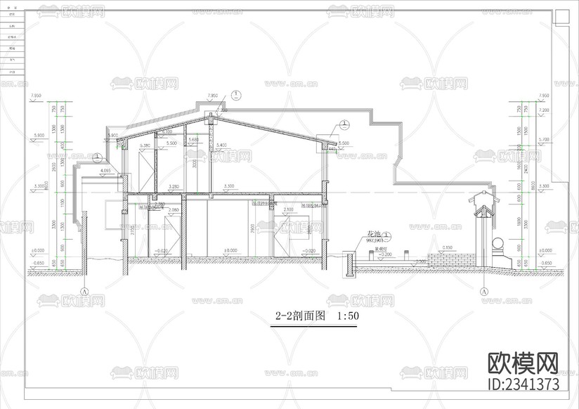 11.四合院建筑設(shè)計(jì)CAD施工圖下載(渲染圖4)