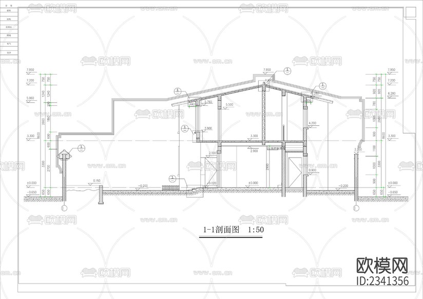 四合院建筑設(shè)計CAD施工圖下載(渲染圖6)
