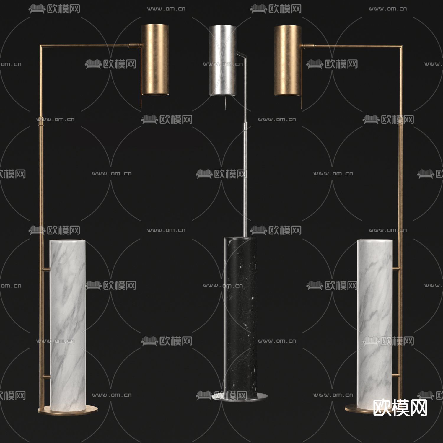 轻奢落地灯3d模型下载