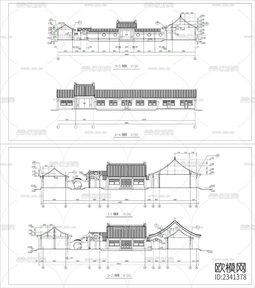 15.四合院建筑設(shè)計CAD施工圖下載(渲染圖2)