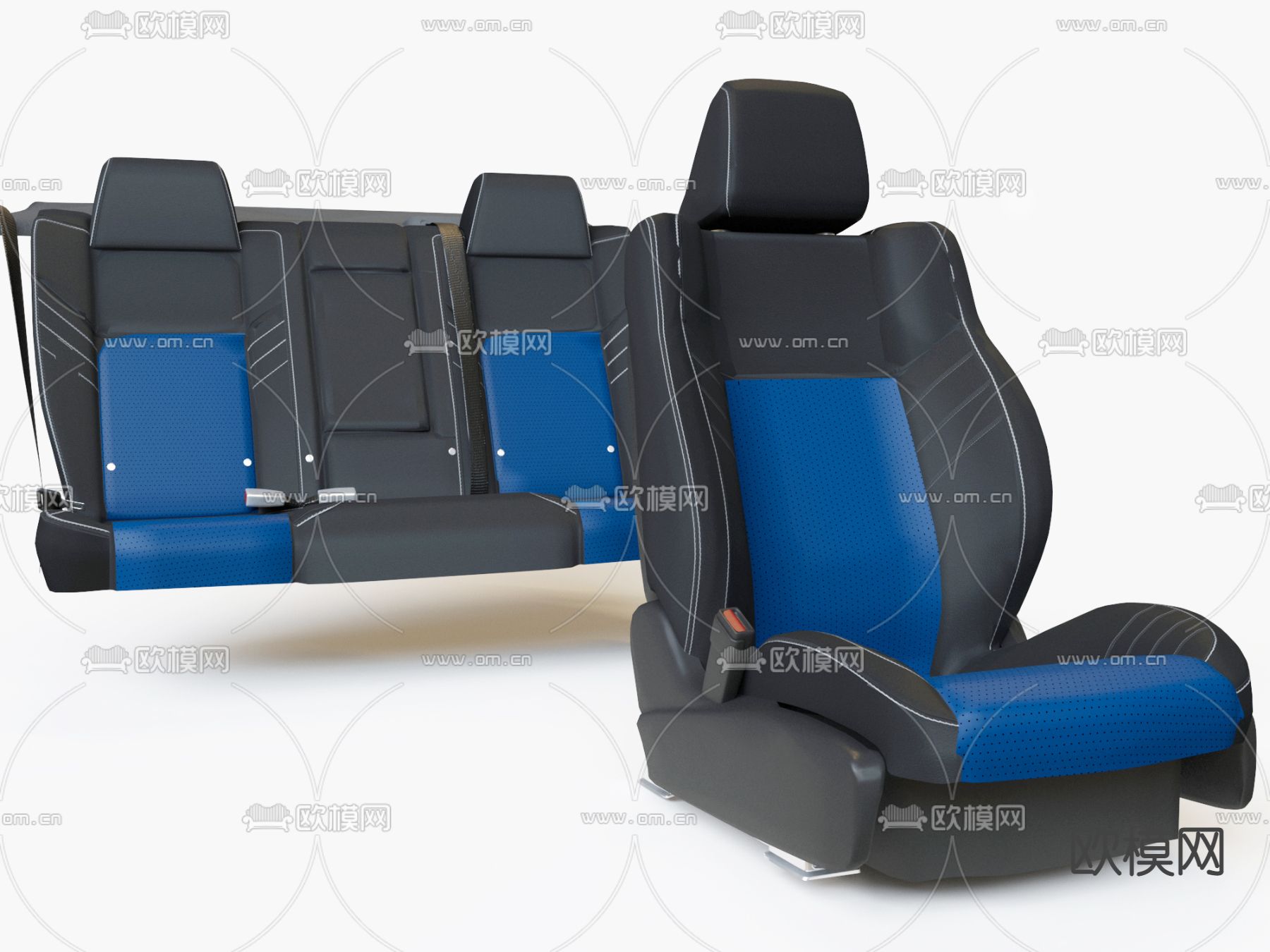 现代汽车座椅靠背椅3d模型下载