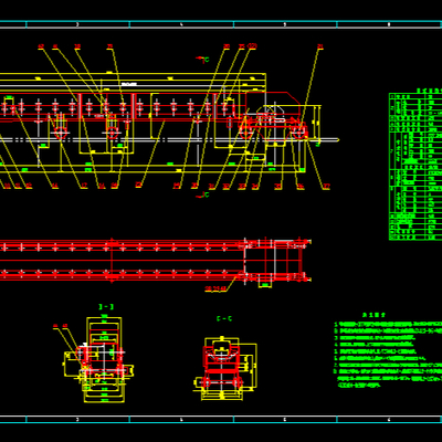  移动带式输送机机械CAD施工图 