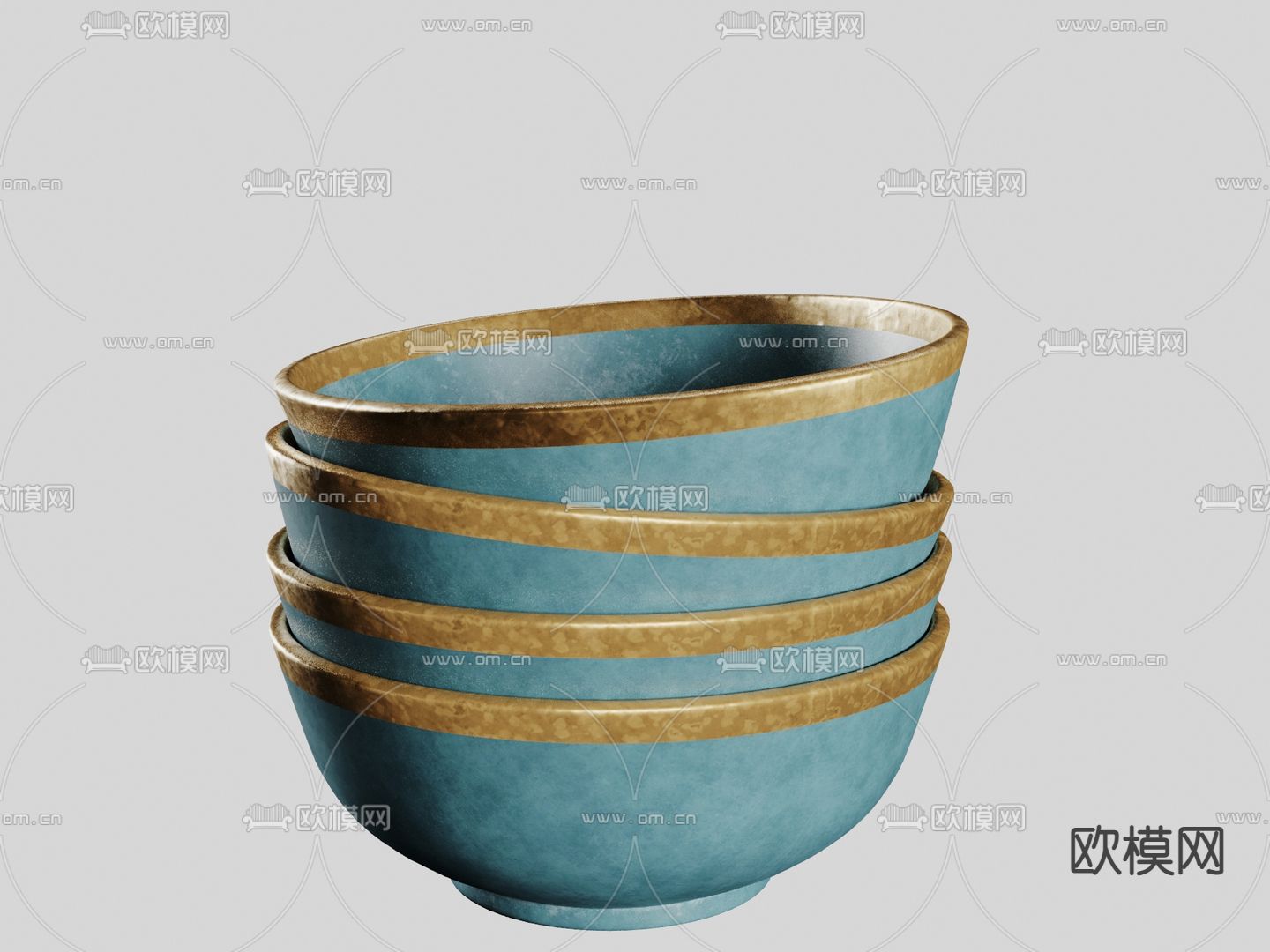 现代简约陶瓷餐具免费3d模型下载