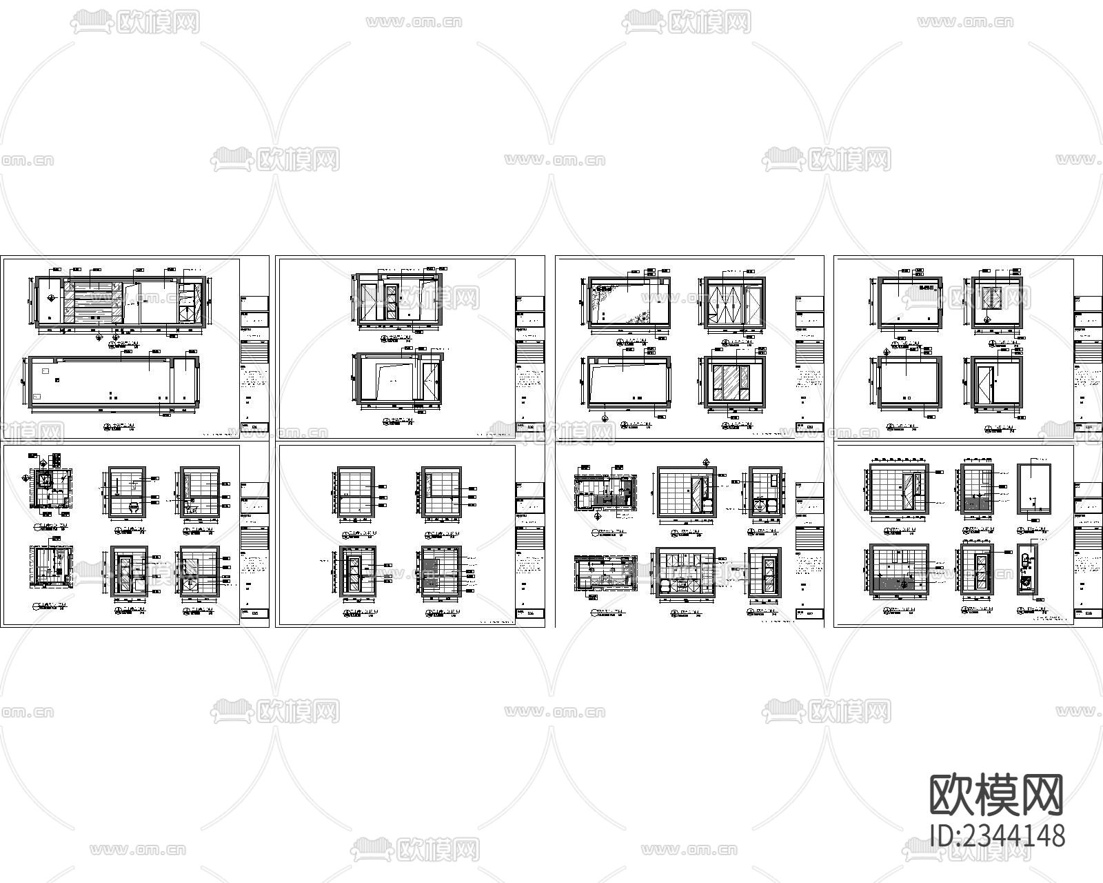 住宅平面布置CAD施工图下载（渲染图2）