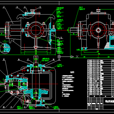  锥齿轮减速器CAD施工图 