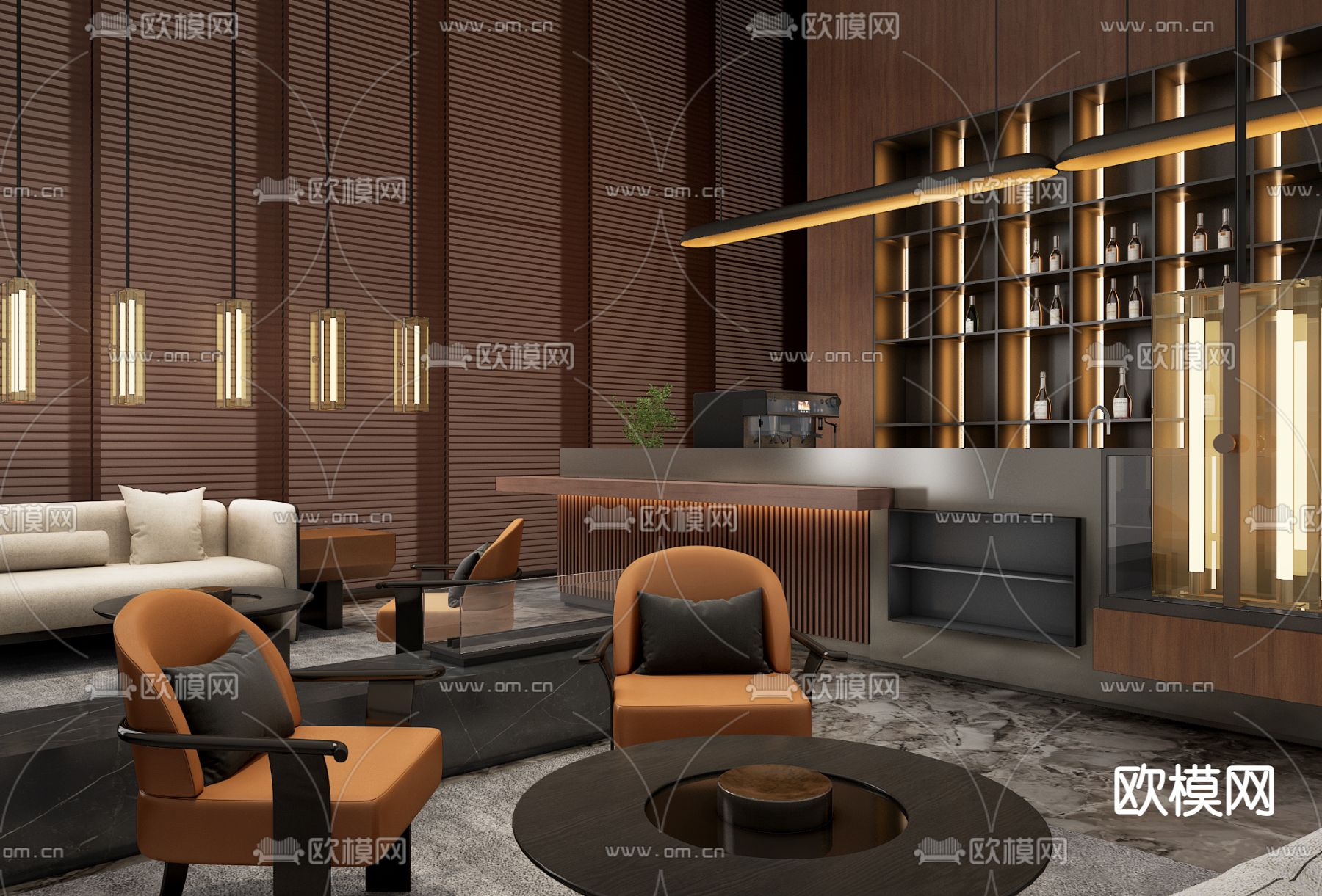 盘石设计 售楼处水吧区3d模型