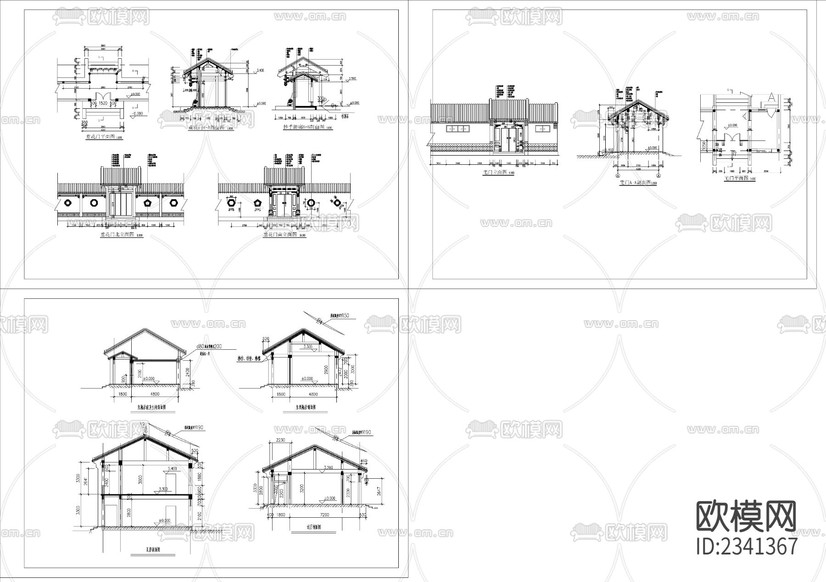 10.四合院建筑設(shè)計CAD施工圖下載(渲染圖3)