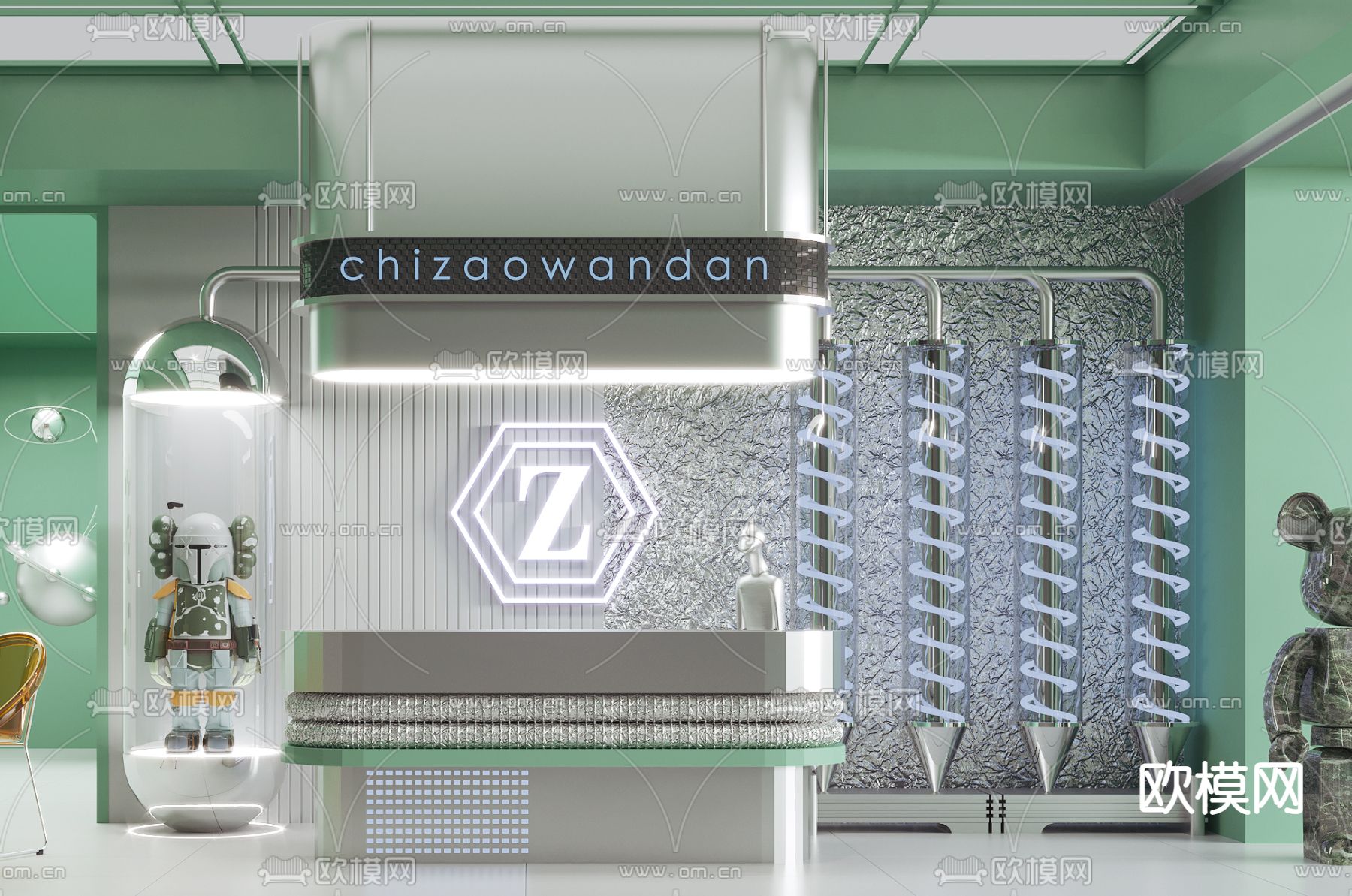 现代潮玩店3d模型