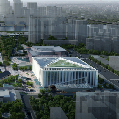  现代博物馆 展览馆 科技馆su模型 