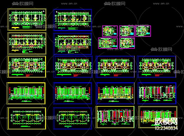多层商住楼建筑CAD施工图下载（渲染图1）