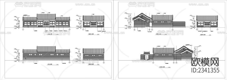 四合院建筑設計CAD施工圖下載(渲染圖1)