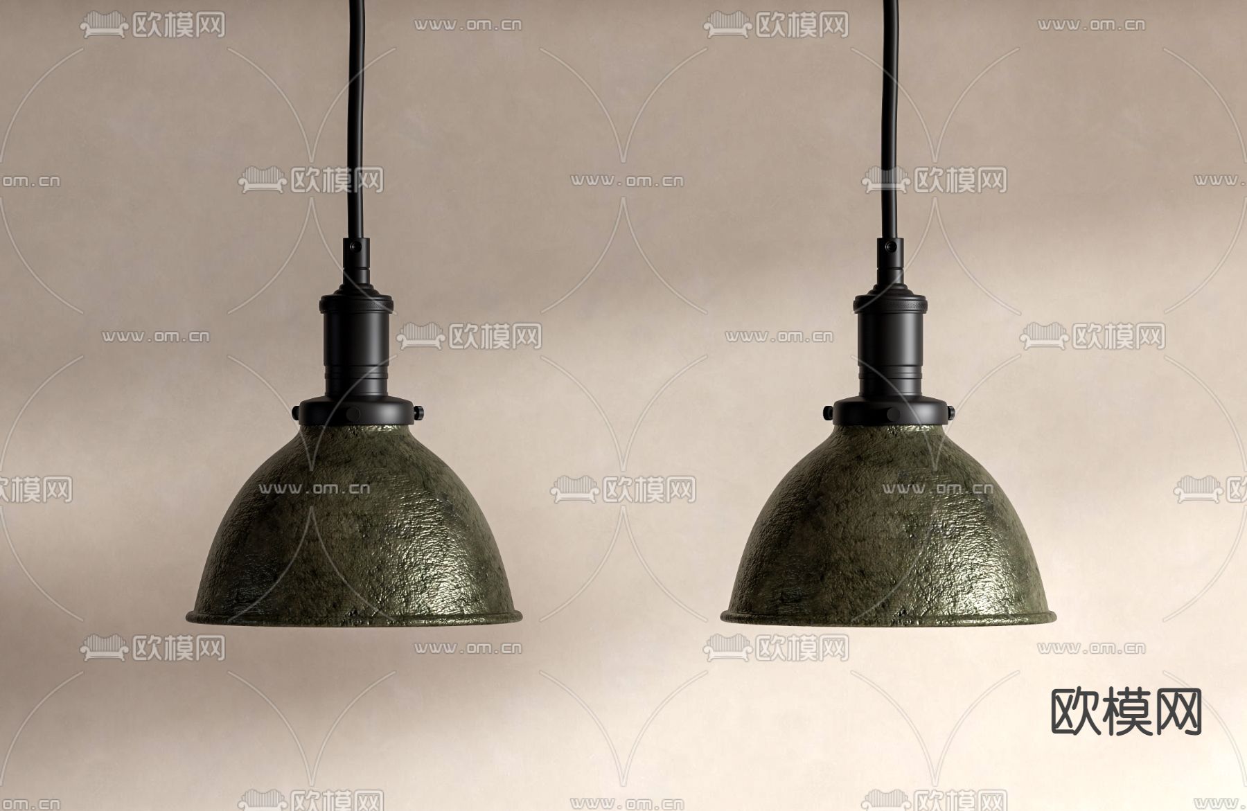侘寂吊灯su模型下载（渲染图1）