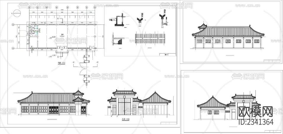 8.四合院建筑設計CAD施工圖下載(渲染圖2)
