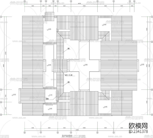 15.四合院建筑設(shè)計CAD施工圖下載(渲染圖1)
